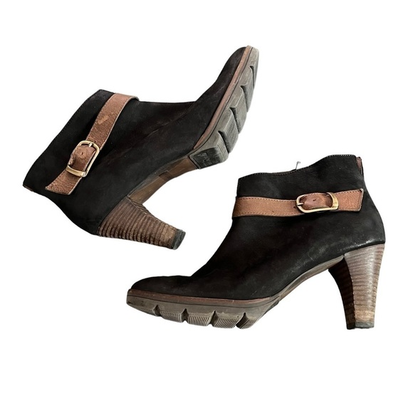 Paul Green Munchen Womens Black Brown Leather Booties US 7.5 - Picture 4 of 7